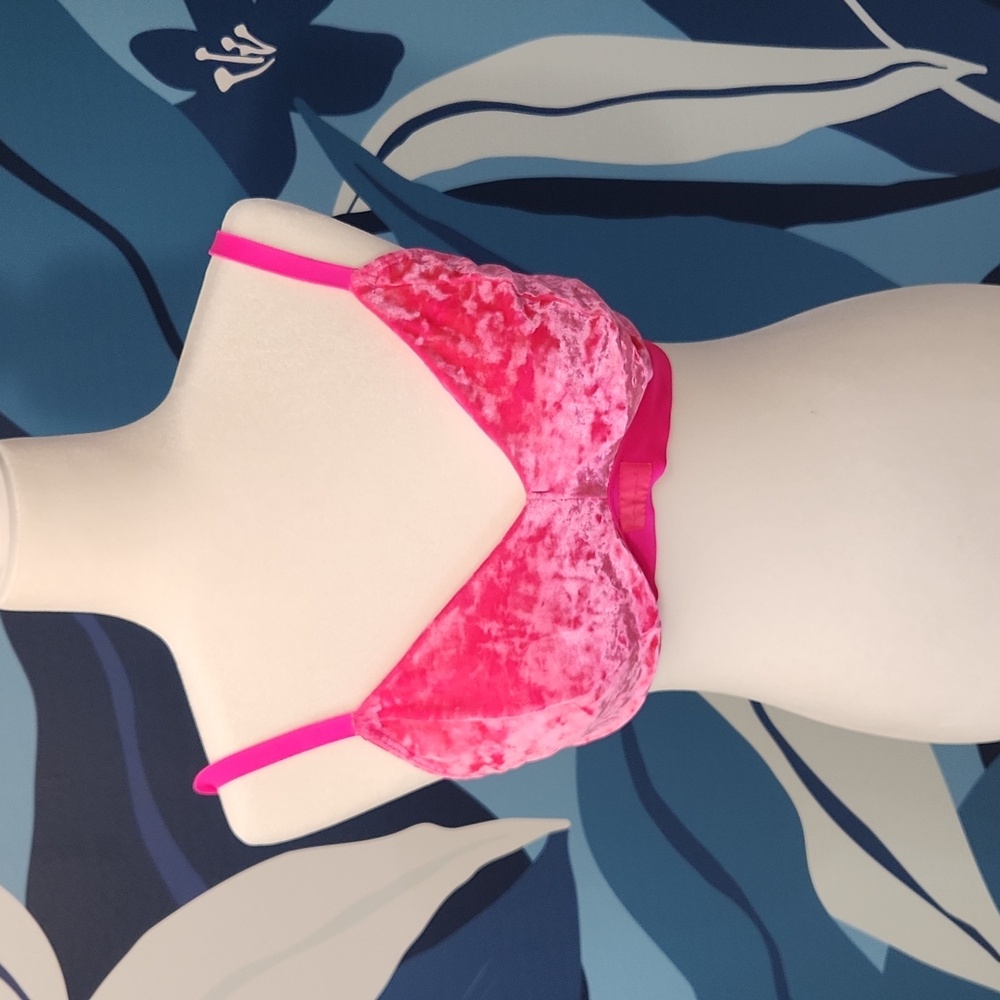 PINK Velvet hot pink bralette